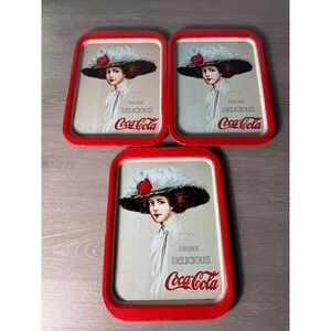 Vintage 1971 Coca Cola Metal Serving Tray Hamilton King Girl Woman 1909 Girl
